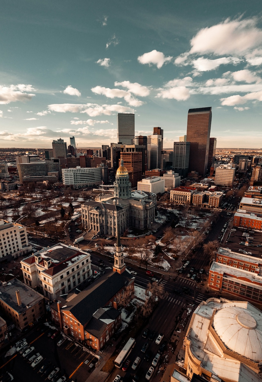 denver city view from above